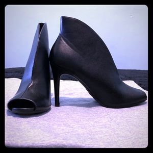 Black open toe booties